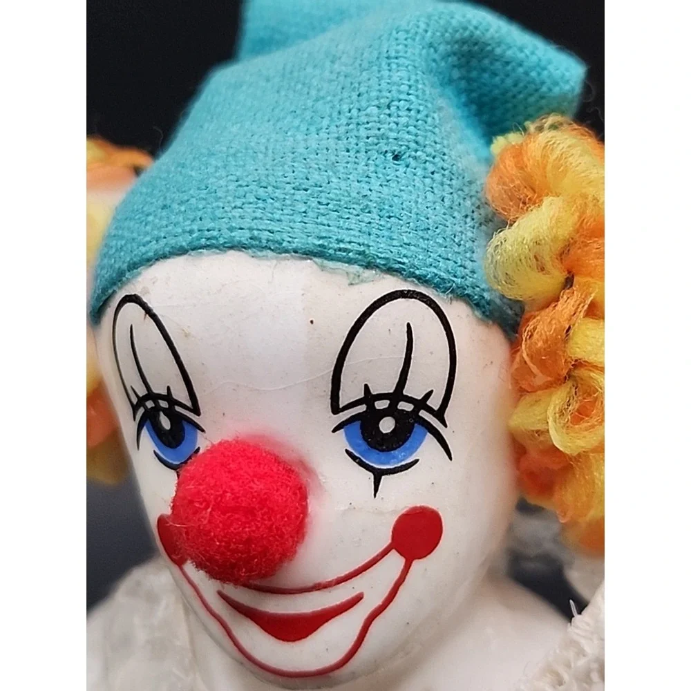 Vintage Porcelain Circus Soccer Clown Decorative Hair & Felt Hat‎ 4.75